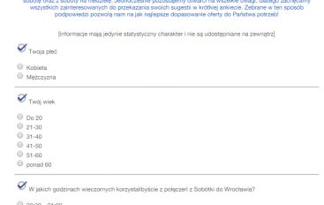 Prośba o wypełnienie ankiety dot. weekendowych połączeń nocnych na trasie Wrocław – Sobótka