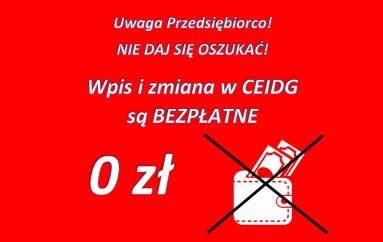 UWAGA PRZEDSIĘBIORCO!  NIE DAJCIE SIĘ OSZUKAĆ!