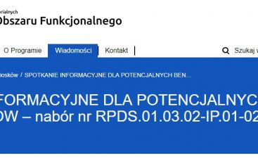 Spotkanie informacyjne dla potencjalny beneficjentów w ramach naboru nr RPDS.01.03.02-IP.01-02-299/18