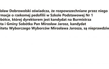 Oświadczenie Stanisława Dobrowolskiego