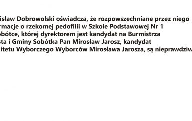 Oświadczenie Stanisława Dobrowolskiego