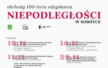 Obchody Święta Odzyskania Niepodległości – kalendarz wydarzeń w Sobótce