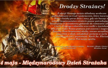 Życzenia z okazji Międzynarodowego Dnia Strażaka – 04.05.2019 r.