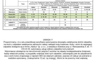 HARMONOGRAMY ODBIORU ODPADÓW II PÓŁROCZE 2019