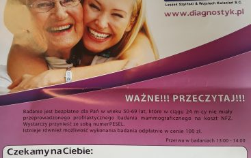 BEZPŁATNE BADANIA MAMMOGRAFICZNE