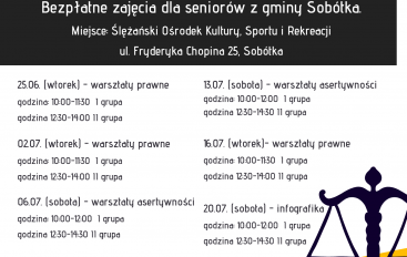 Akademia Prawa dla Seniora 60+ Sobótka – bezpłatne spotkania (zapisy)