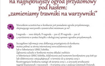 KONKURS NA NAJPIĘKNIEJSZY OGRÓD PRZYDOMOWY