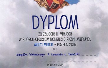 III Miejsce Zespołu Wokalnego „A Capriccio” w Poznaniu