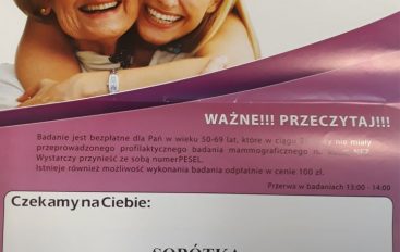 Bezpłatne badania mammograficzne w Sobótce