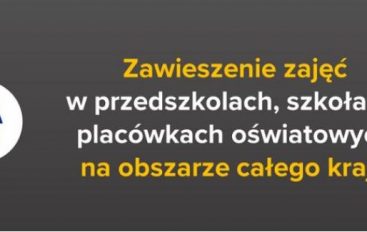 Zawieszenie zajęć dydaktyczno-wychowawczych w przedszkolach, szkołach i placówkach oświatowych