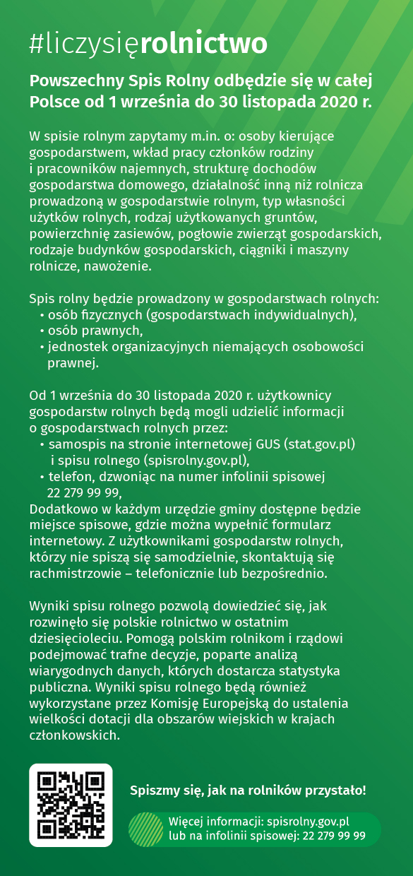 Powszechny spis rolny ulotka