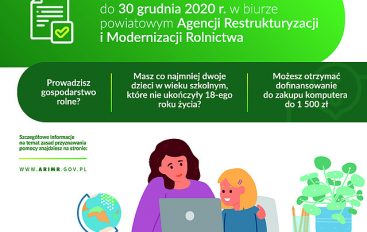 Pieniądze na zakup komputera dla dziecka z rodziny rolniczej