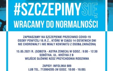 Szczepienie dla chętny –  Sobótka 15 maja