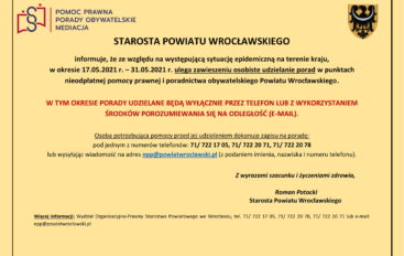 Praca zdalna punktów pomocy prawnej i poradnictwa obywatelskiego