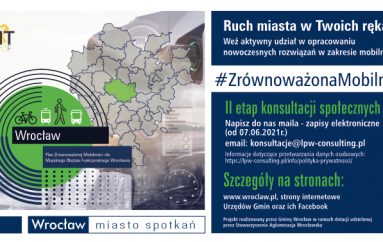 Konsultacje społeczne dotyczące opracowania „Planu Zrównoważonej Mobilności dla Miejskiego Obszaru Funkcjonalnego Wrocławia” (PZM MOFW) – Etap II