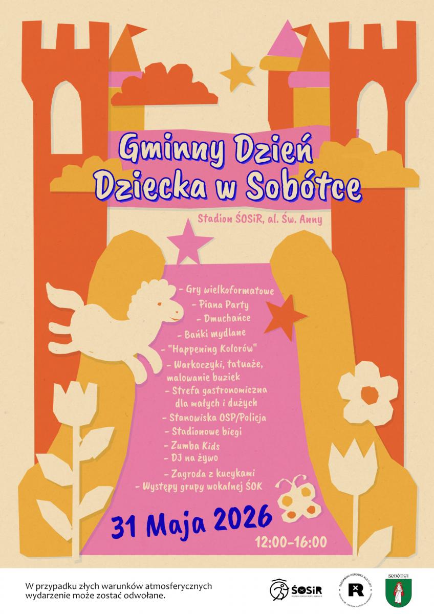Zapraszamy na Gminny Dzień Dziecka w Sobótce - 31.05.2026