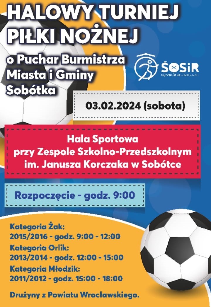 Halowy Turniej Piłki Nożnej o Puchar Burmistrza Miasta i Gminy Sobótka