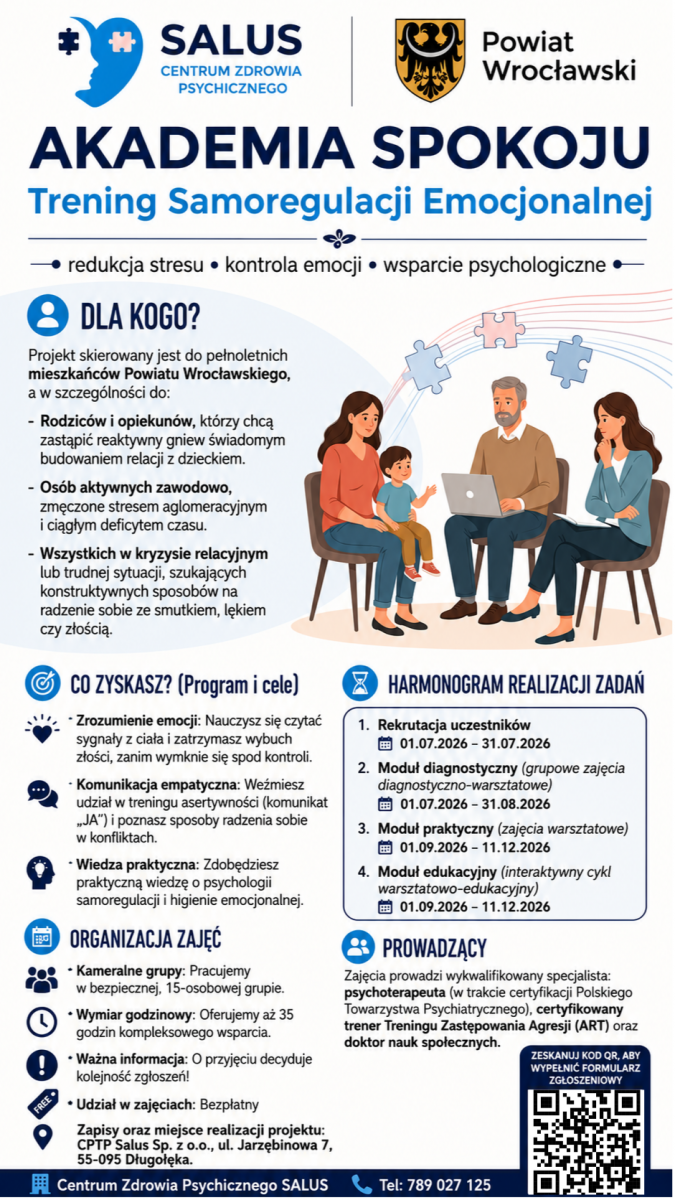Bezpłatny program wsparcia psychologicznego dla mieszkańców Powiatu Wrocławskiego