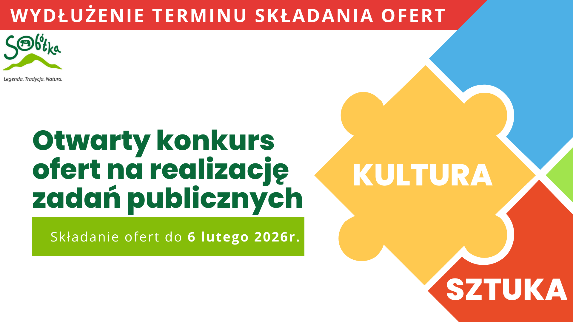 Zmiana terminu składania ofert w konkursie na zadania publiczne