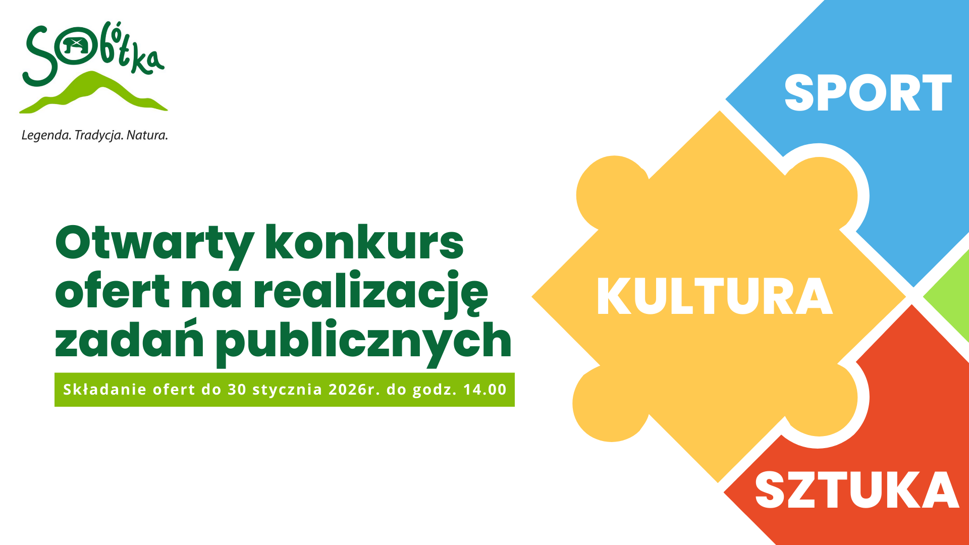 OTWARTY KONKURS OFERT NA REALIZACJĘ ZADAŃ PUBLICZNYCH GMINY SOBÓTKA W 2026 R.
