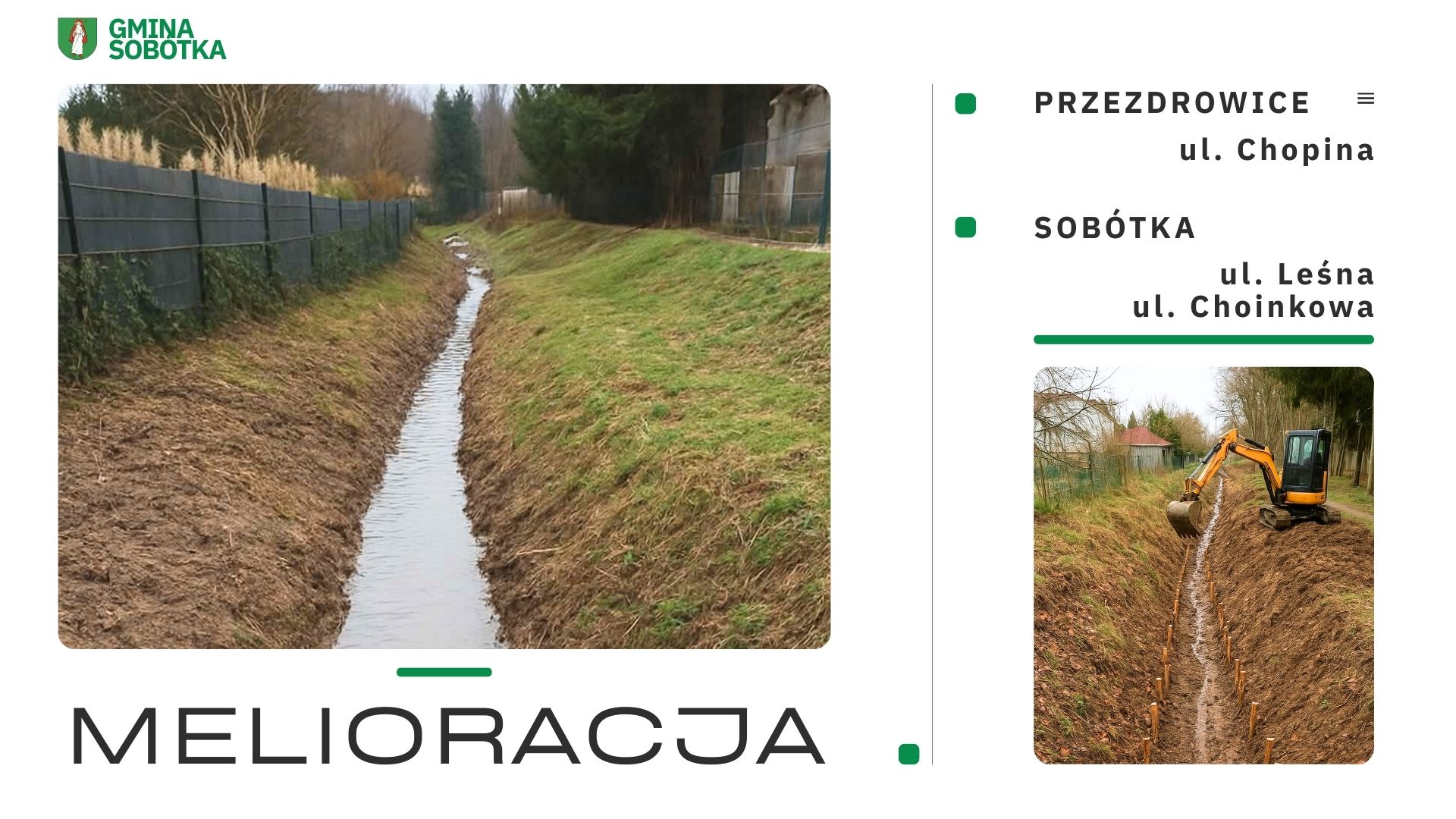 Regulacja rowów - prace melioracyjne