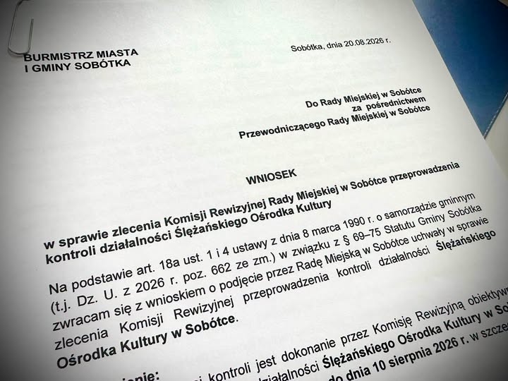 OŚWIADCZENIE P.O. BURMISTRZA MIASTA I GMINY SOBÓTKA