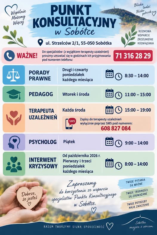 Punkt Konsultacyjny w Sobótce – warto wiedzieć, gdzie szukać pomocy!